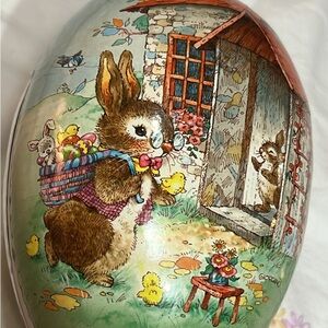 Bunny Easter Egg Box, antique